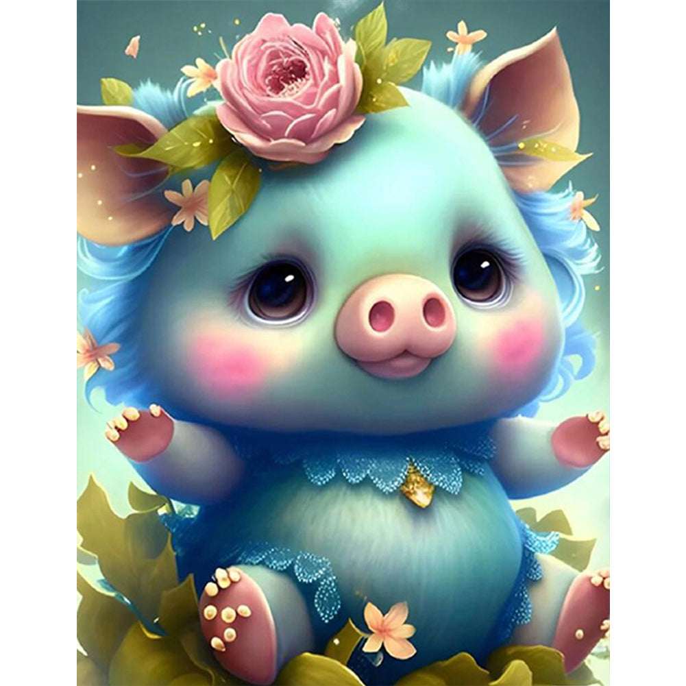 Cartoon Zodiac Animal - Pig 30*40CM(Canvas) Full Round Drill Diamond Painting