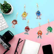 Load image into Gallery viewer, 6pcs DIY Diamond Art Keychains Handmade Cartoon Craft Hanging Ornament
