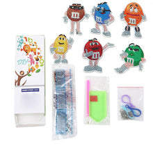 Load image into Gallery viewer, 6pcs DIY Diamond Art Keychains Handmade Cartoon Craft Hanging Ornament
