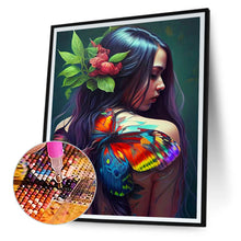 Load image into Gallery viewer, Unique Girl With Flowers And Birds On Her Back 30*40CM(Canvas) Full Round Drill Diamond Painting
