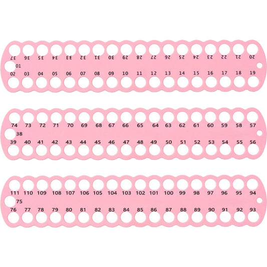 3PCS Cross Stitch Thread Holder PC 37-Hole for DIY Sewing Storage (Pink)