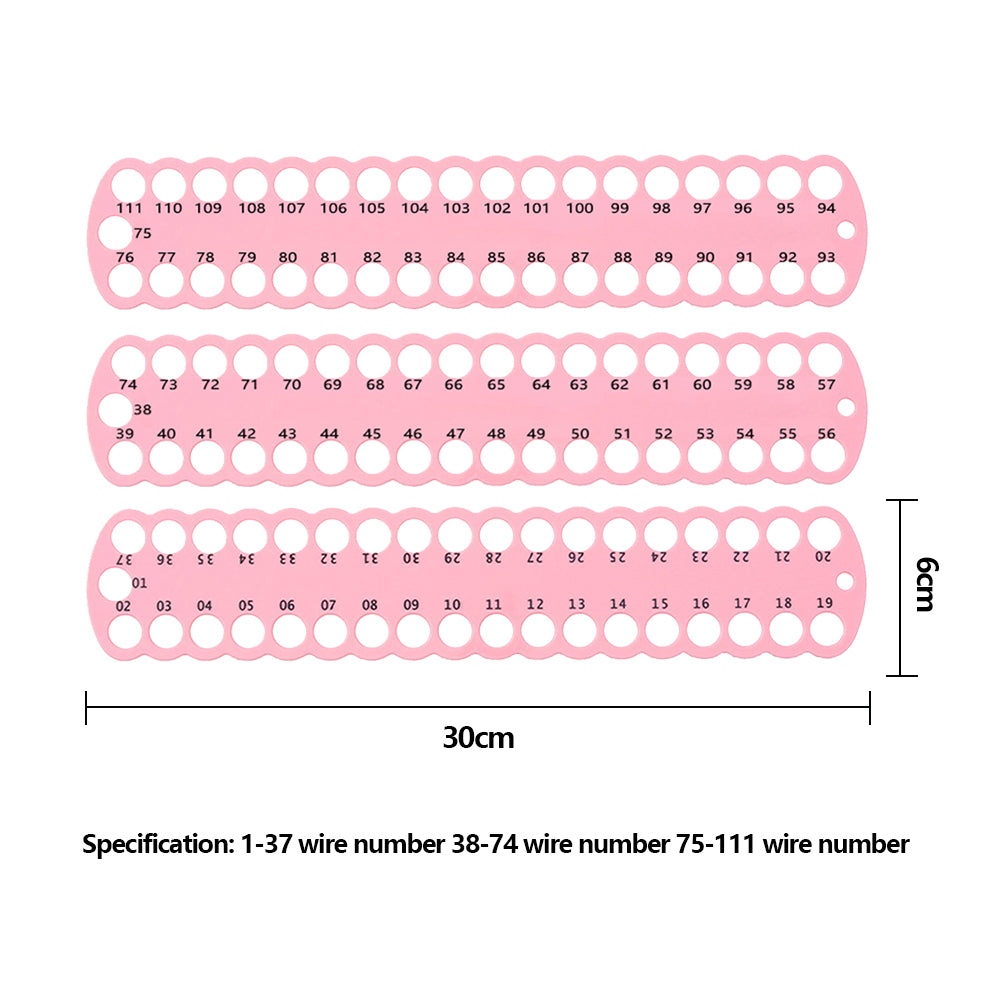 3PCS Cross Stitch Thread Holder PC 37-Hole for DIY Sewing Storage (Pink)