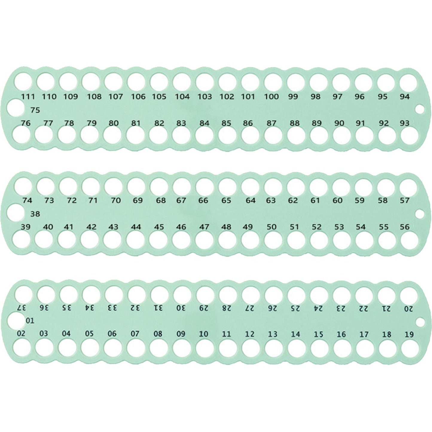 3PCS Cross Stitch Thread Holder PC 37-Hole for DIY Sewing Storage (Green)