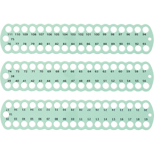 3PCS Cross Stitch Thread Holder PC 37-Hole for DIY Sewing Storage (Green)
