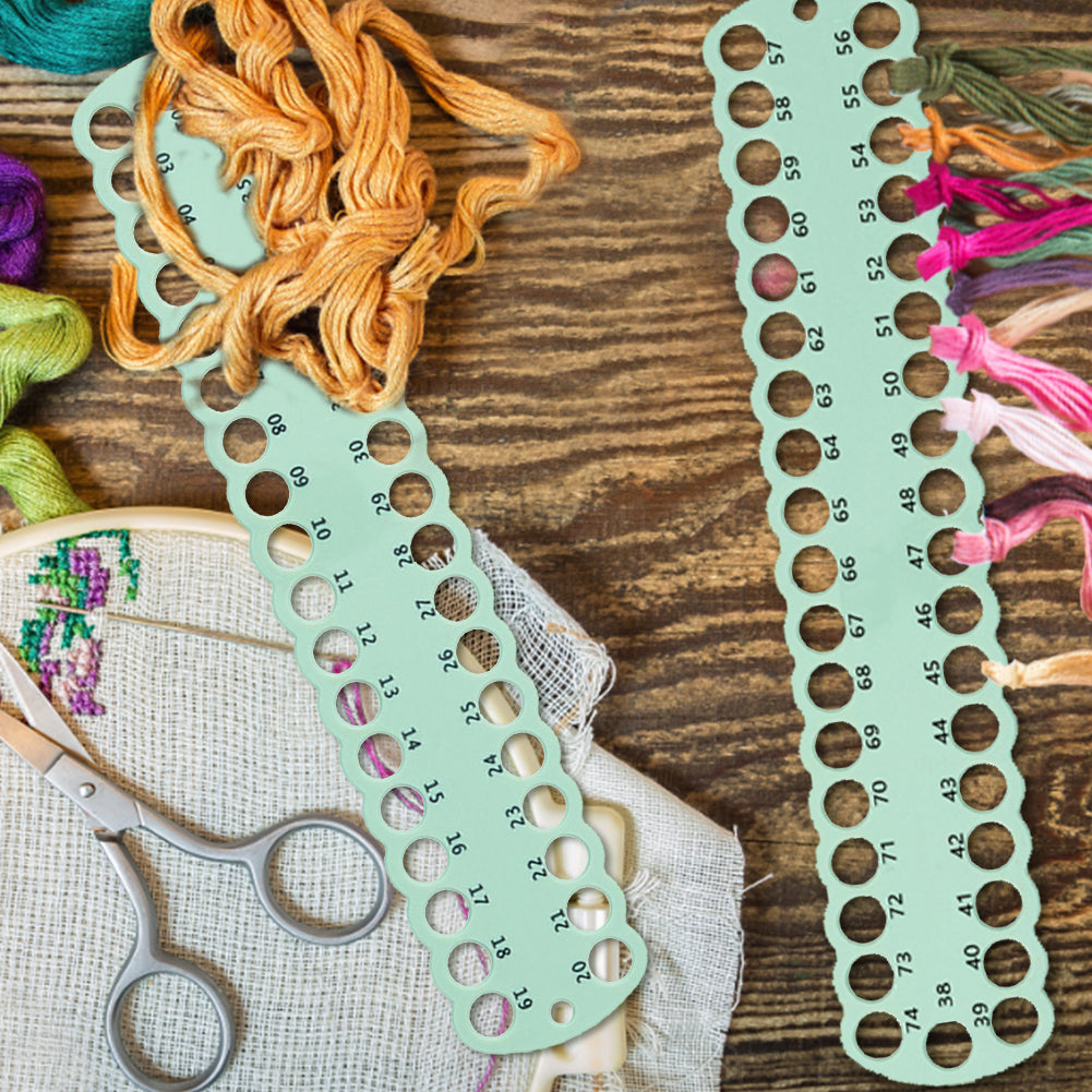3PCS Cross Stitch Thread Holder PC 37-Hole for DIY Sewing Storage (Green)