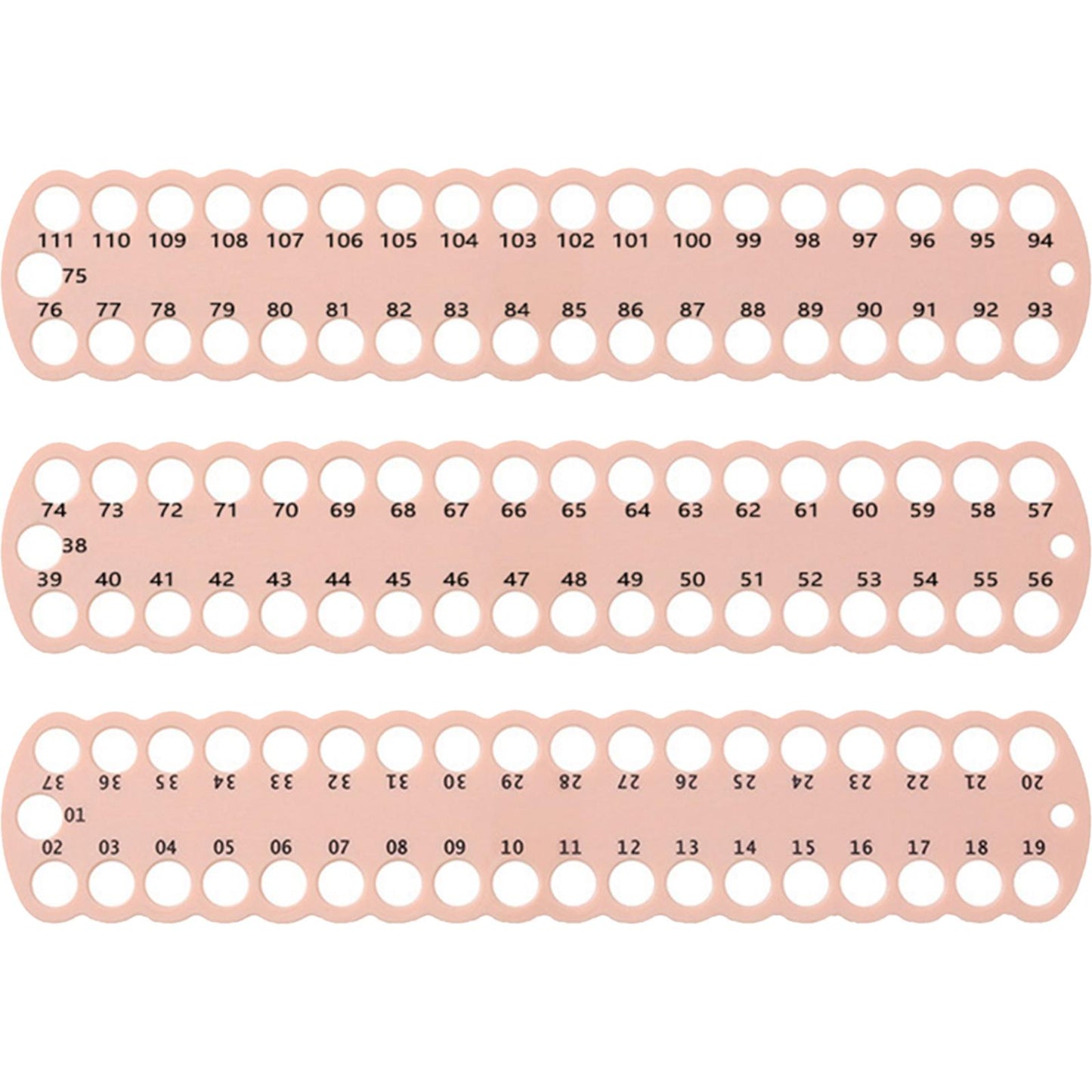 3PCS Cross Stitch Thread Holder PC 37-Hole for DIY Sewing Storage (Beige)