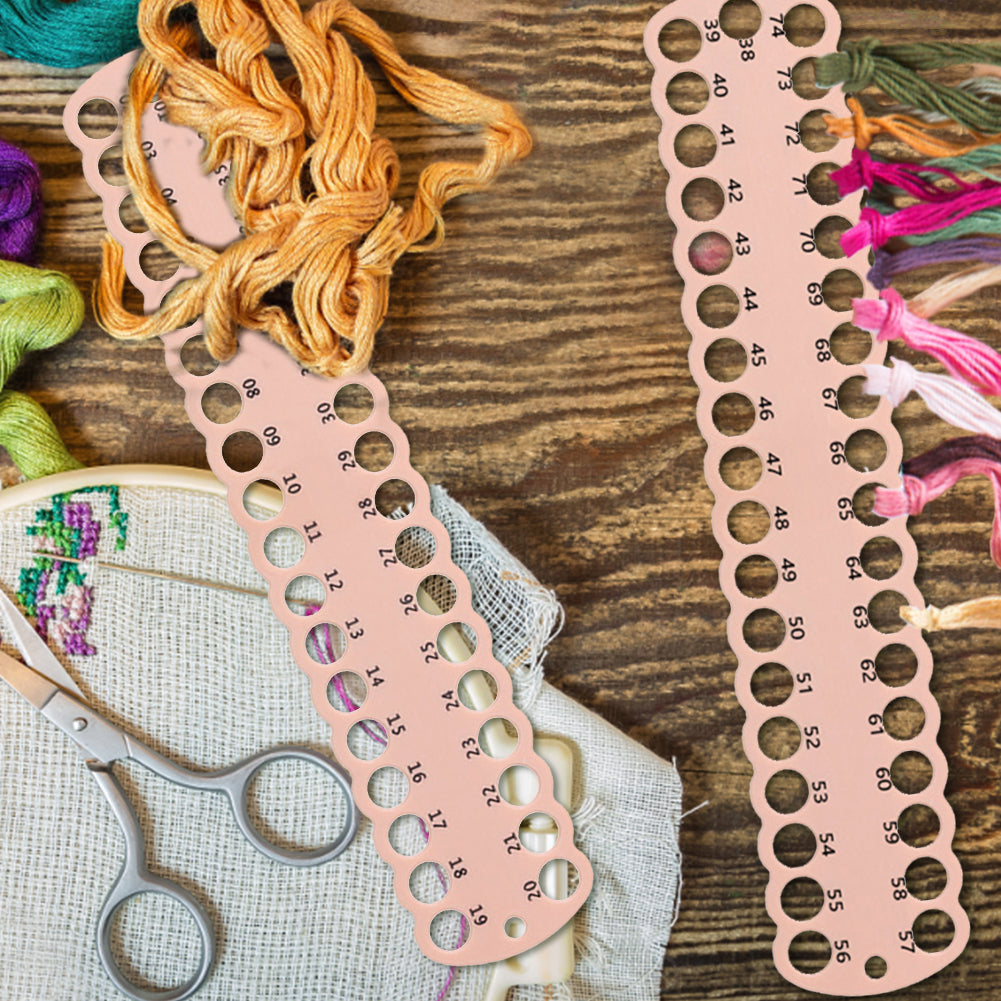 3PCS Cross Stitch Thread Holder PC 37-Hole for DIY Sewing Storage (Beige)