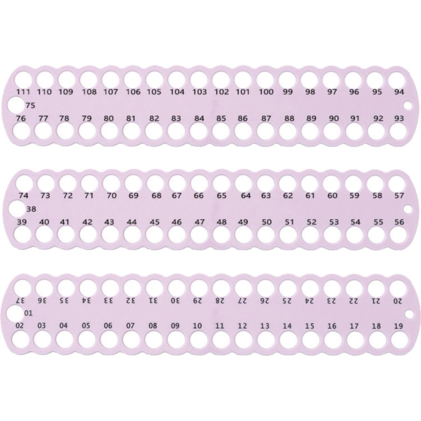 3PCS Cross Stitch Thread Holder PC 37-Hole for DIY Sewing Storage (Light Purple)