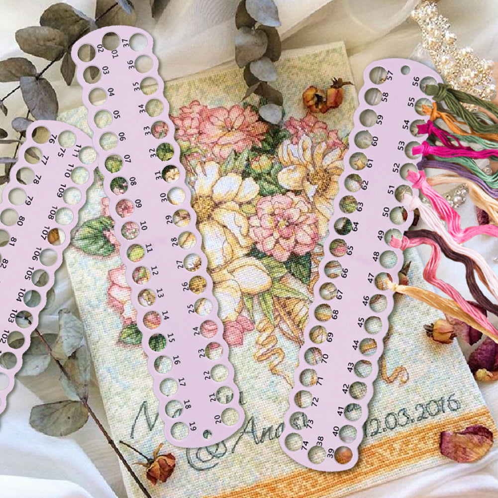 3PCS Cross Stitch Thread Holder PC 37-Hole for DIY Sewing Storage (Light Purple)