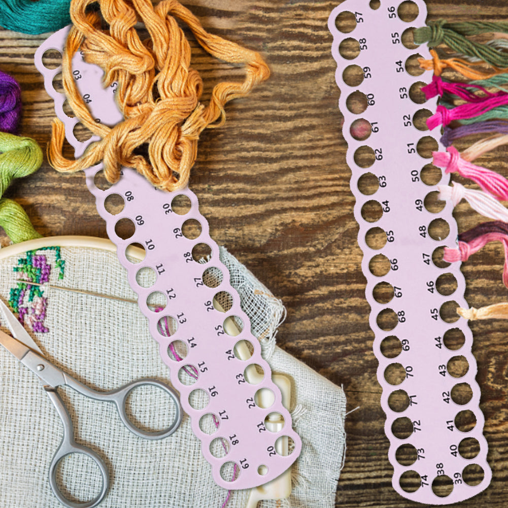 3PCS Cross Stitch Thread Holder PC 37-Hole for DIY Sewing Storage (Light Purple)