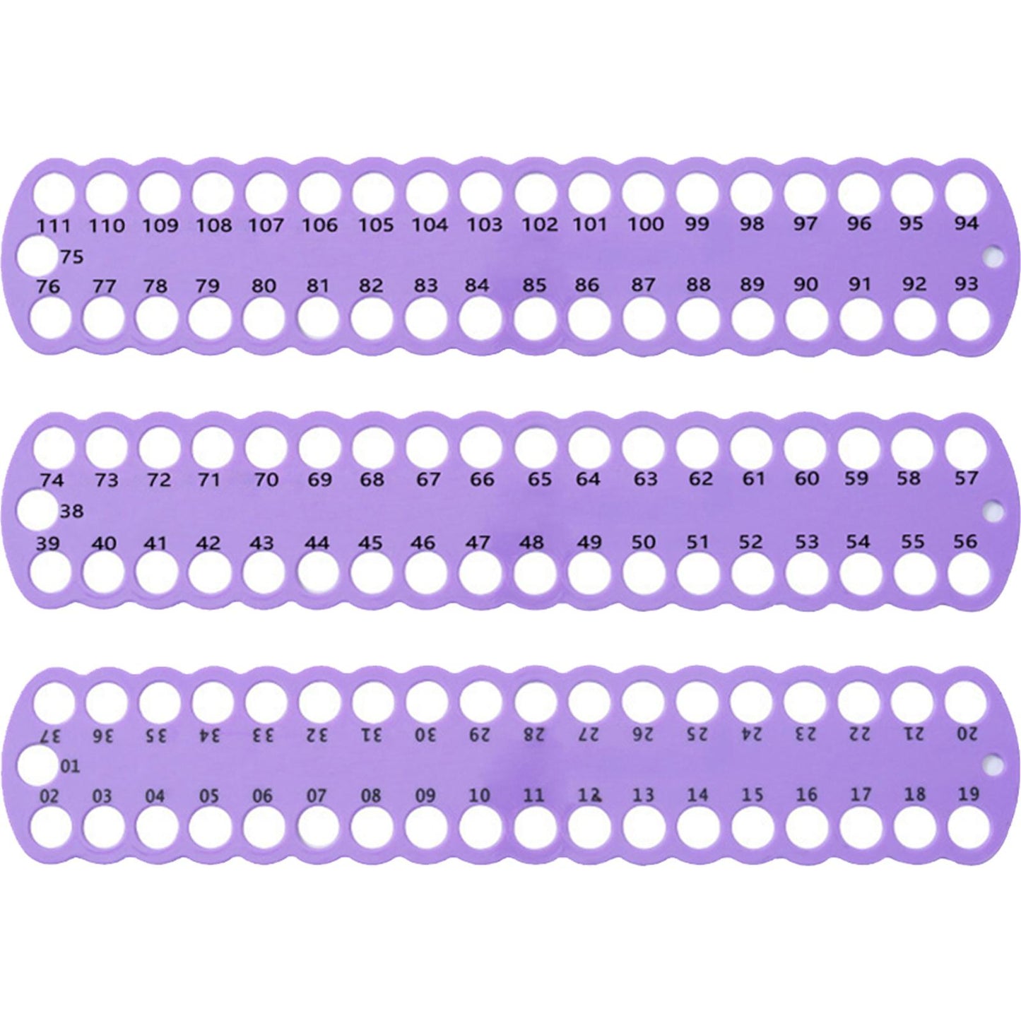 3PCS Cross Stitch Thread Holder PC 37-Hole for DIY Sewing Storage (Violet)