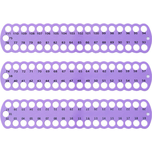 3PCS Cross Stitch Thread Holder PC 37-Hole for DIY Sewing Storage (Violet)