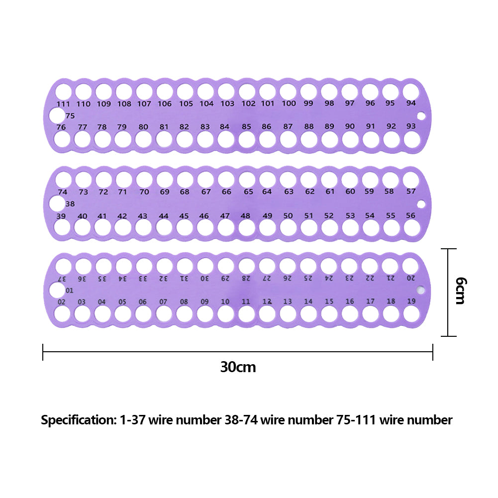 3PCS Cross Stitch Thread Holder PC 37-Hole for DIY Sewing Storage (Violet)