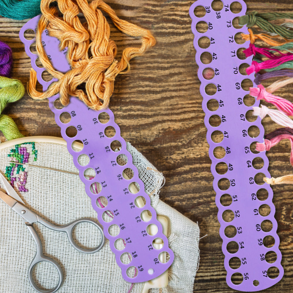 3PCS Cross Stitch Thread Holder PC 37-Hole for DIY Sewing Storage (Violet)