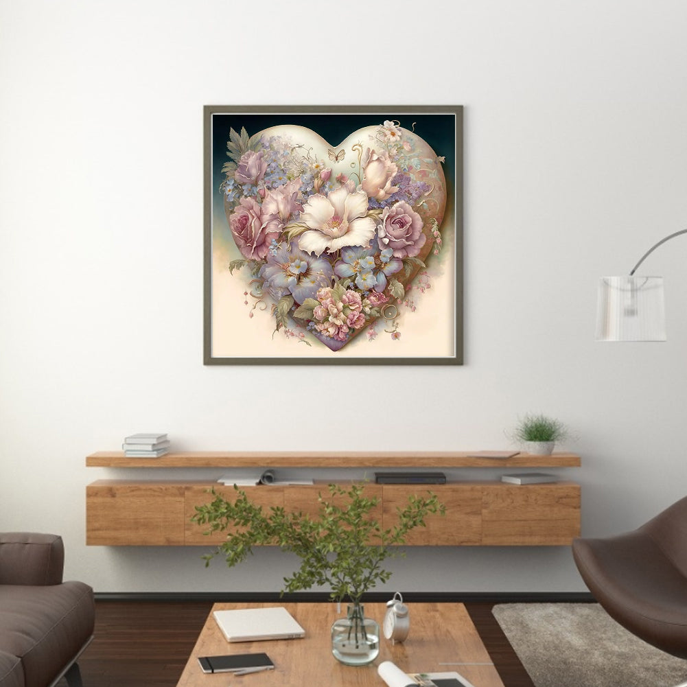 Love Flowers - Full 11CT Stamped Cross Stitch 50x50CM - Yishu