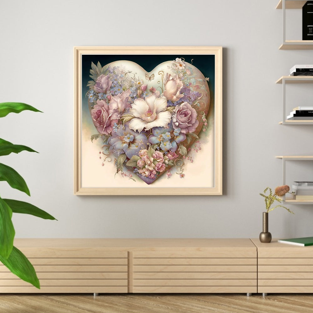 Love Flowers - Full 11CT Stamped Cross Stitch 50x50CM - Yishu