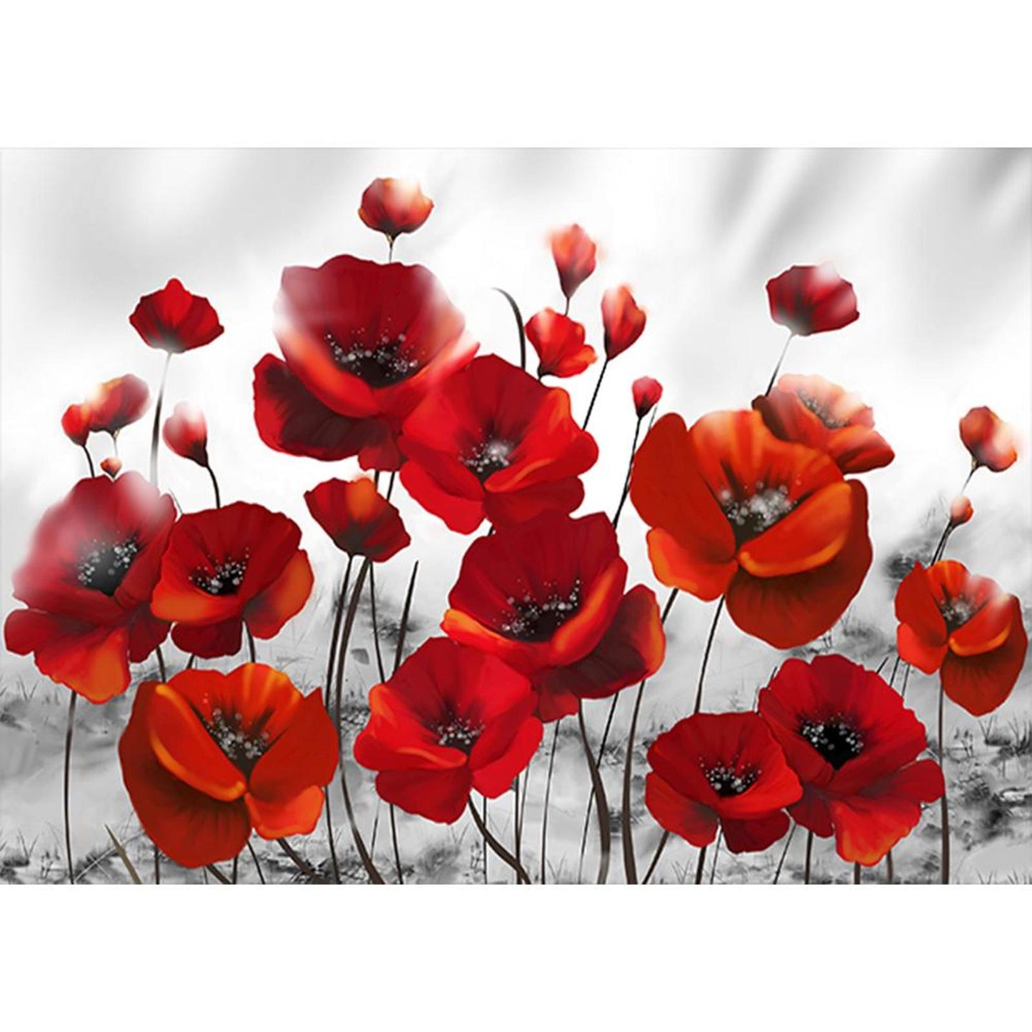 Poppy - Full 11CT Stamped Cross Stitch 60x40CM - Yishu