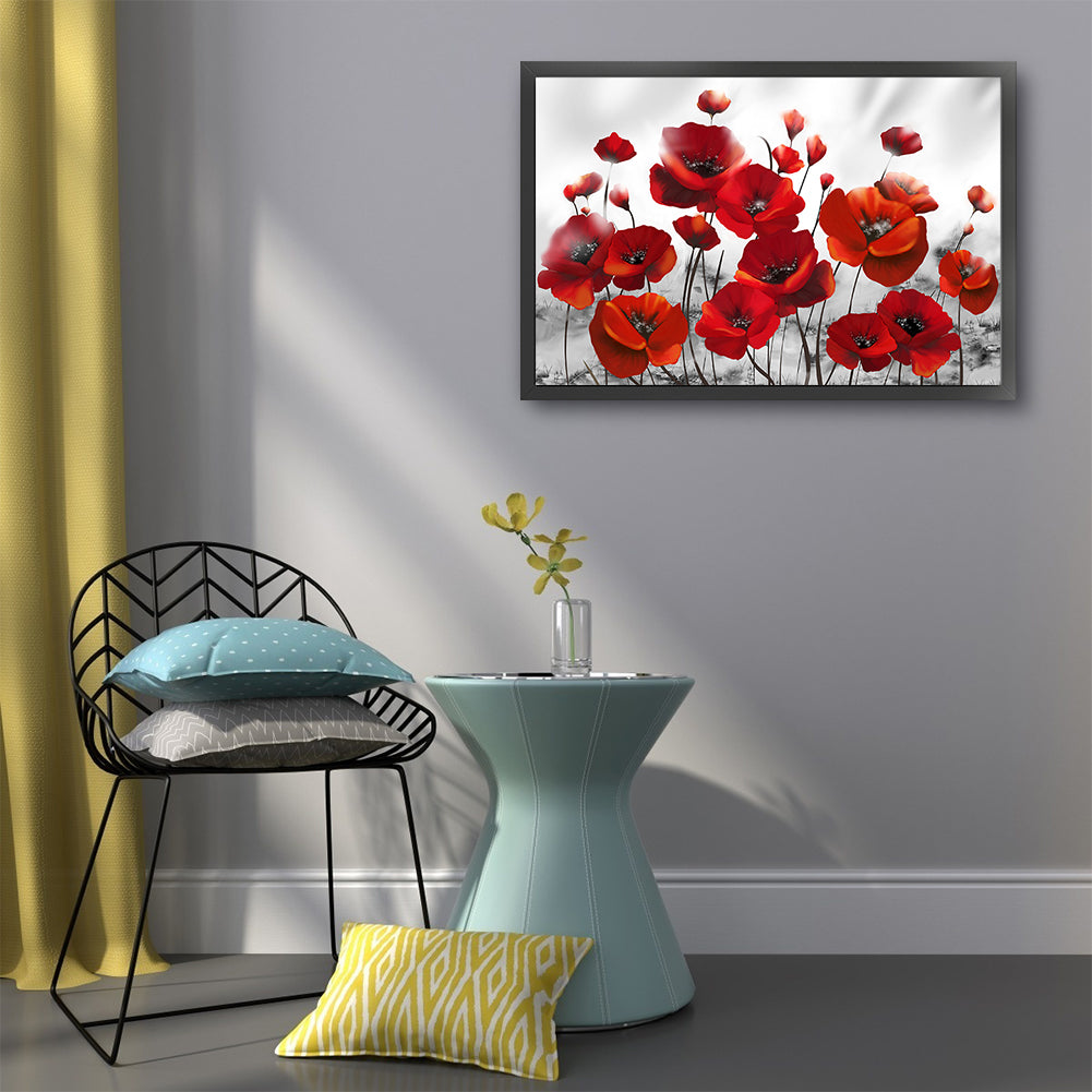 Poppy - Full 11CT Stamped Cross Stitch 60x40CM - Yishu
