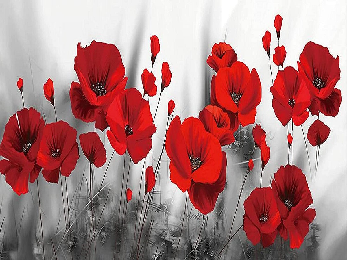 Poppy - Full 11CT Stamped Cross Stitch 80x40CM - Yishu