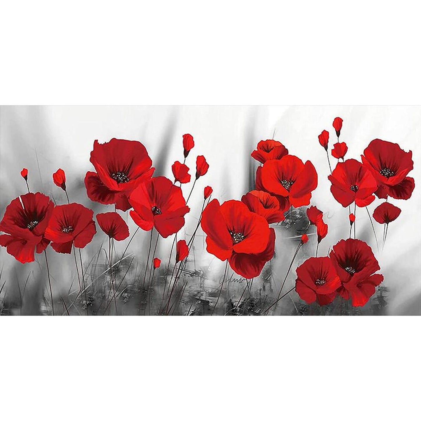 Poppy - Full 11CT Stamped Cross Stitch 80x40CM - Yishu