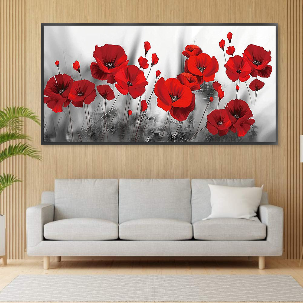 Poppy - Full 11CT Stamped Cross Stitch 80x40CM - Yishu