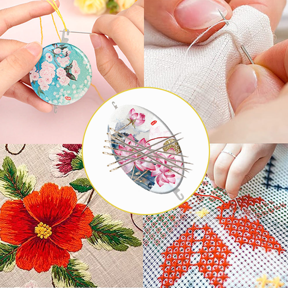 Lotus Hook Needle Threader Hand Machine Sewing Tool for DIY Hand Sewing 5x8CM