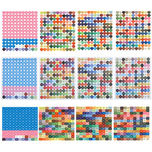 Load image into Gallery viewer, 12pcs Color DMC Number Stickers 26 Letters 1-100 DMC for Kid(Heart Round Square)
