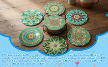 Load image into Gallery viewer, 6Pcs DIY Wood Cup Coasters with Holder for Tabletop Protection (Mandala)
