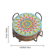 Load image into Gallery viewer, 8Pcs DIY Wood Cup Coasters with Holder for Tabletop Protection (Mandala)
