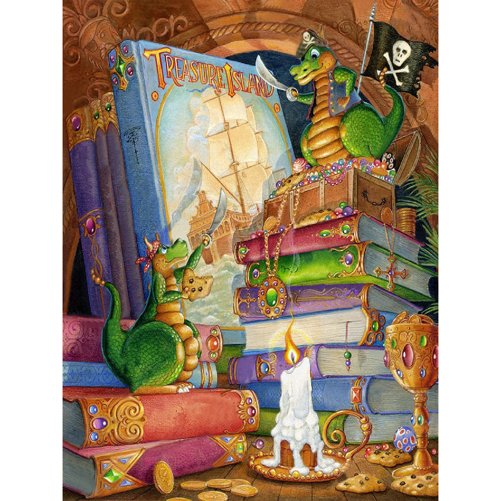 Green Dinosaur 30*40CM(Canvas) Full Square Drill Diamond Painting