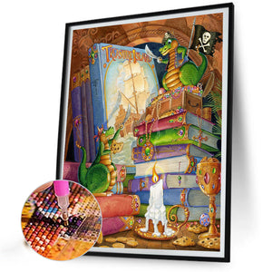 Green Dinosaur 30*40CM(Canvas) Full Square Drill Diamond Painting
