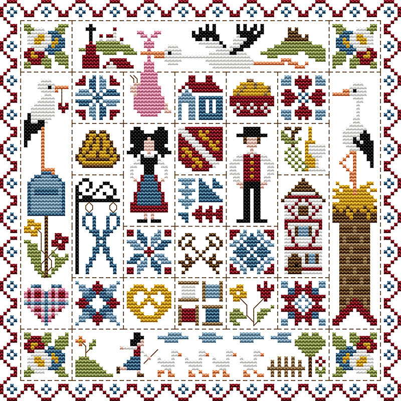 Mending And Sewing - Partial 14CT Counted Cross Stitch 28x28CM - Joy Sunday Backstitch