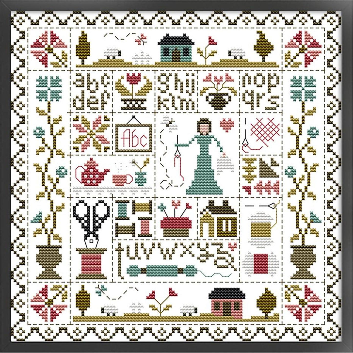 Mending And Sewing - Partial 14CT Counted Cross Stitch 28x28CM - Joy Sunday Backstitch