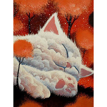Load image into Gallery viewer, Cat Fairy Taking A Nap In A Red Tree 30*40CM(Canvas) Full Round Drill Diamond Painting
