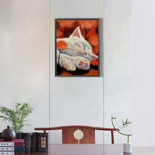Load image into Gallery viewer, Cat Fairy Taking A Nap In A Red Tree 30*40CM(Canvas) Full Round Drill Diamond Painting
