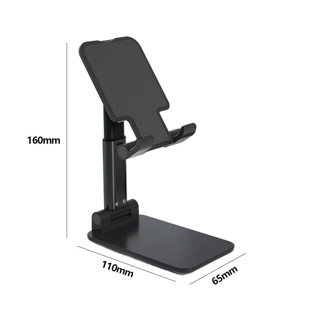 Adjustable Desk Phone Holder Folding Compatible with All Phones (Black)