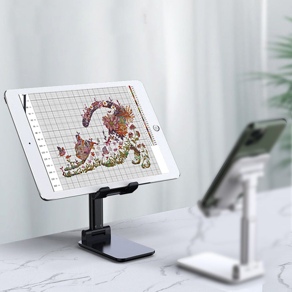 Adjustable Desk Phone Holder Folding Compatible with All Phones (Black)