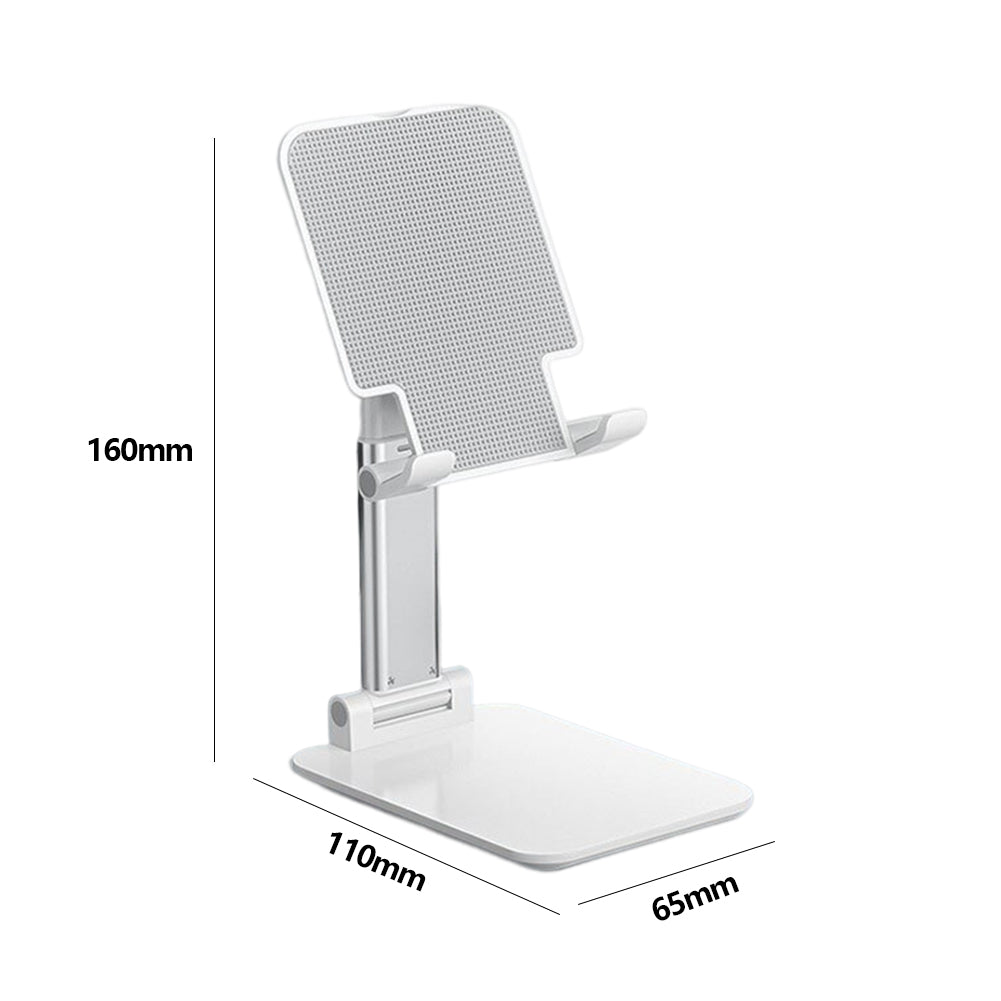 Adjustable Desk Phone Holder Folding Compatible with All Phones (White)