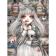 Load image into Gallery viewer, Girl Holding A Skull 40*60CM(Canvas) Full Round Drill Diamond Painting
