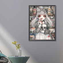 Load image into Gallery viewer, Girl Holding A Skull 40*60CM(Canvas) Full Round Drill Diamond Painting
