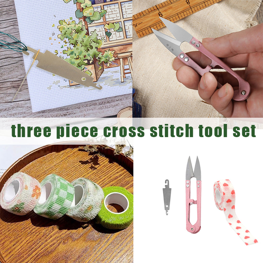 Embroidery Floss Kit for Teenagers Comprises of Needle Threader Scissors Bandage