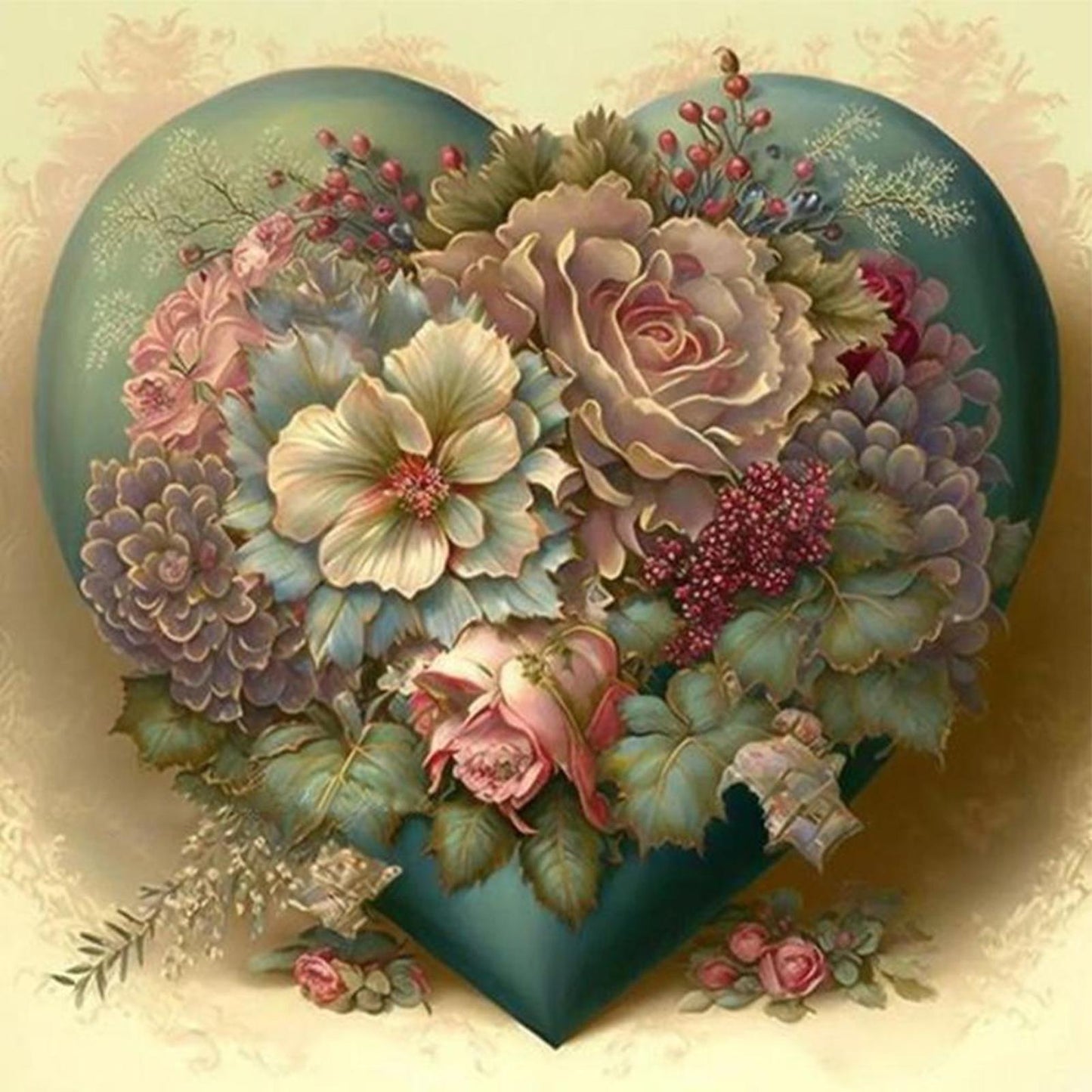 Love Flowers - Full 11CT Stamped Cross Stitch 50x50CM - Yishu
