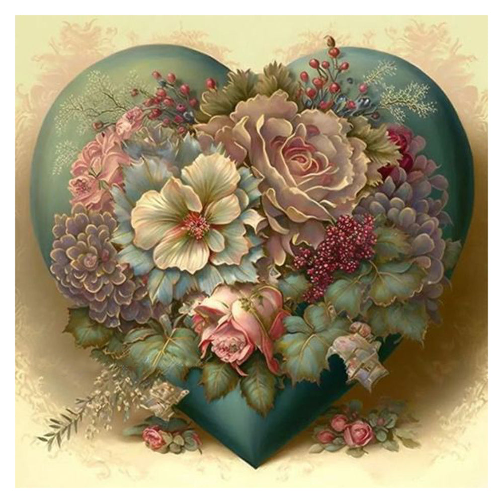 Love Flowers - Full 11CT Stamped Cross Stitch 50x50CM - Yishu