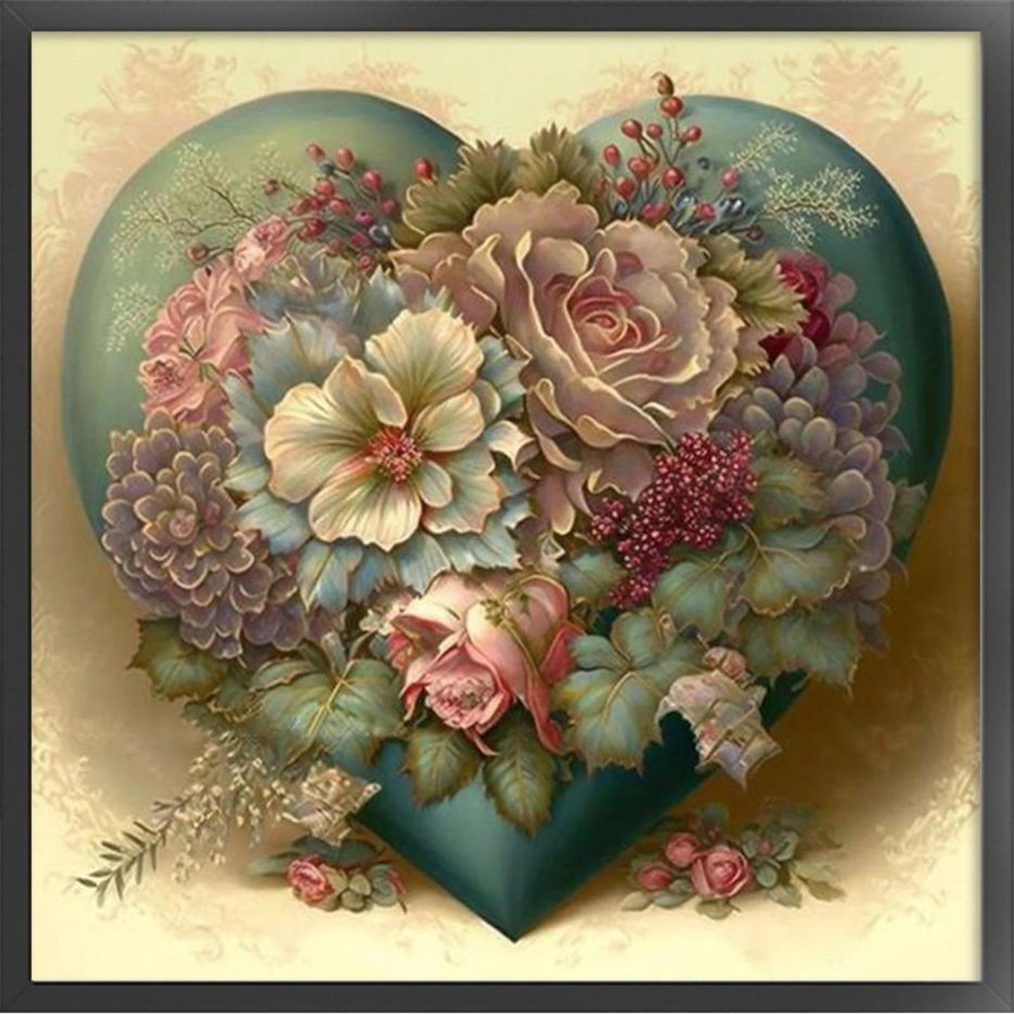 Love Flowers - Full 11CT Stamped Cross Stitch 50x50CM - Yishu