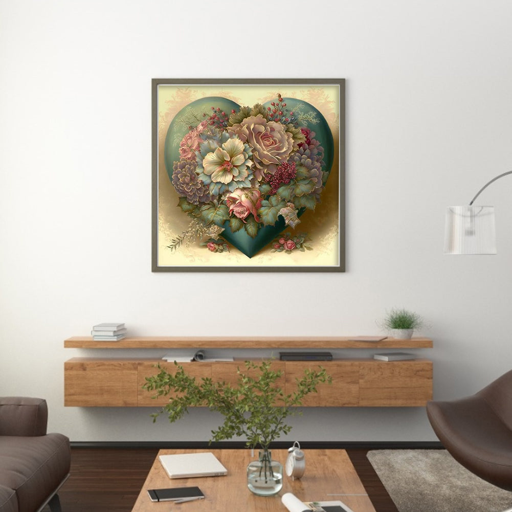 Love Flowers - Full 11CT Stamped Cross Stitch 50x50CM - Yishu