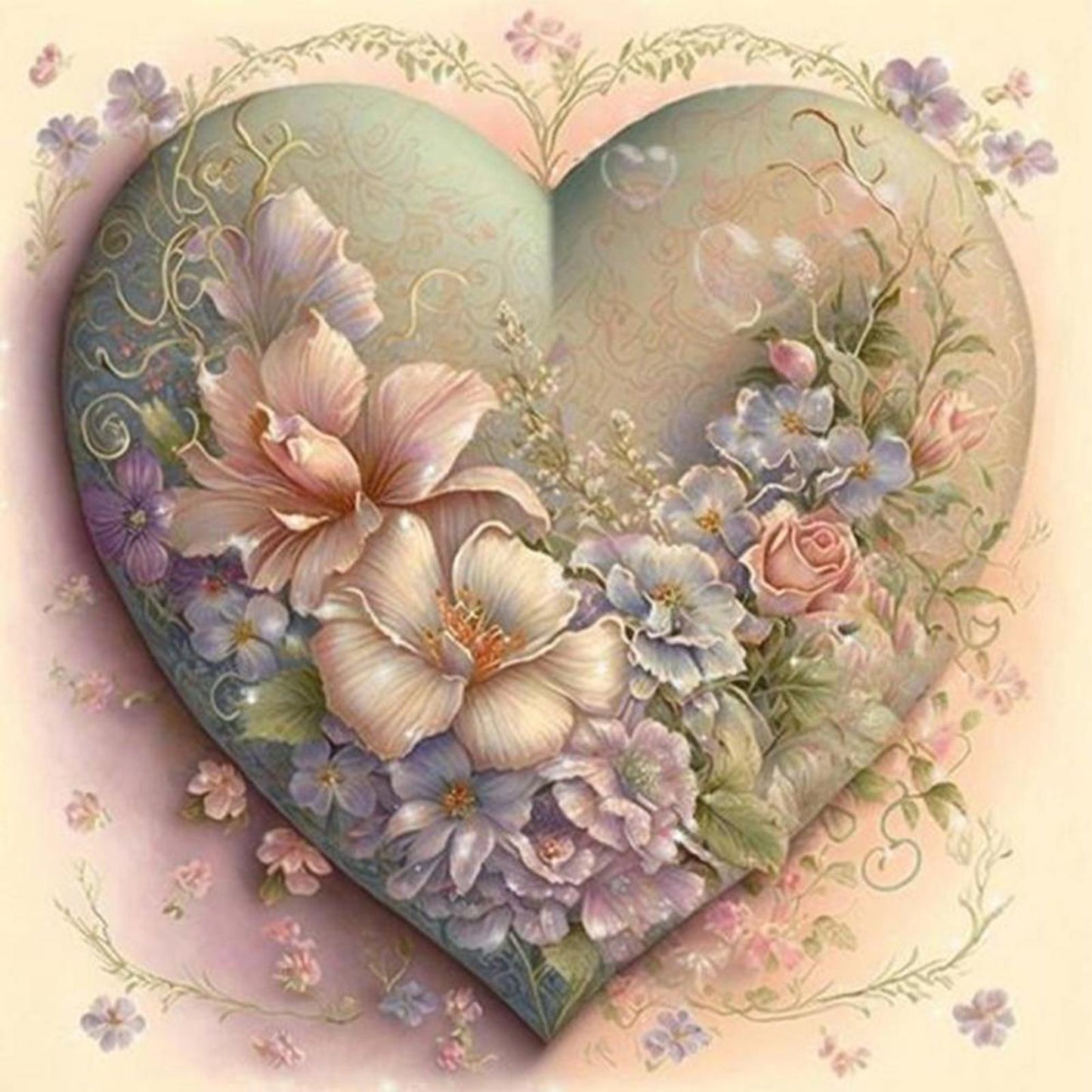 Love Flowers - Full 11CT Stamped Cross Stitch 50x50CM - Yishu