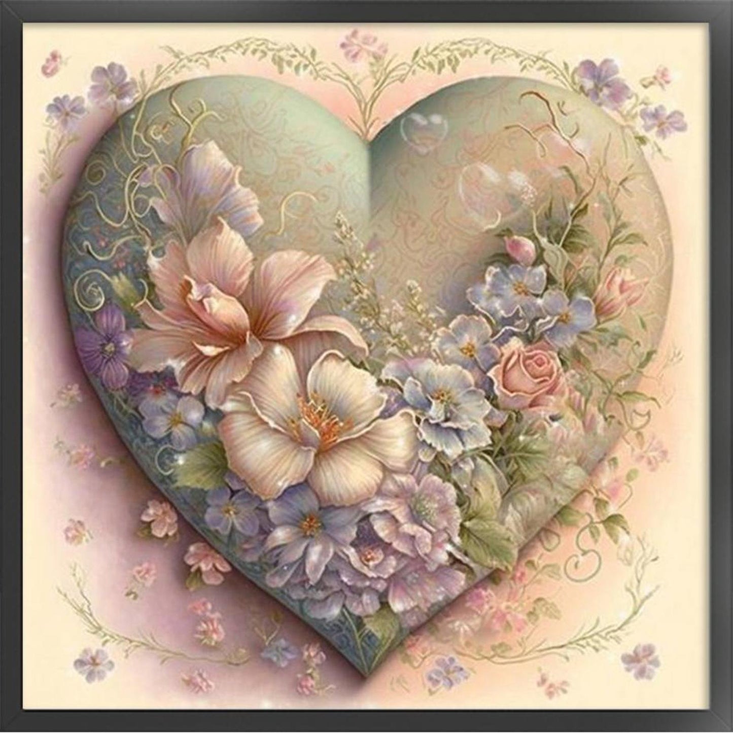 Love Flowers - Full 11CT Stamped Cross Stitch 50x50CM - Yishu