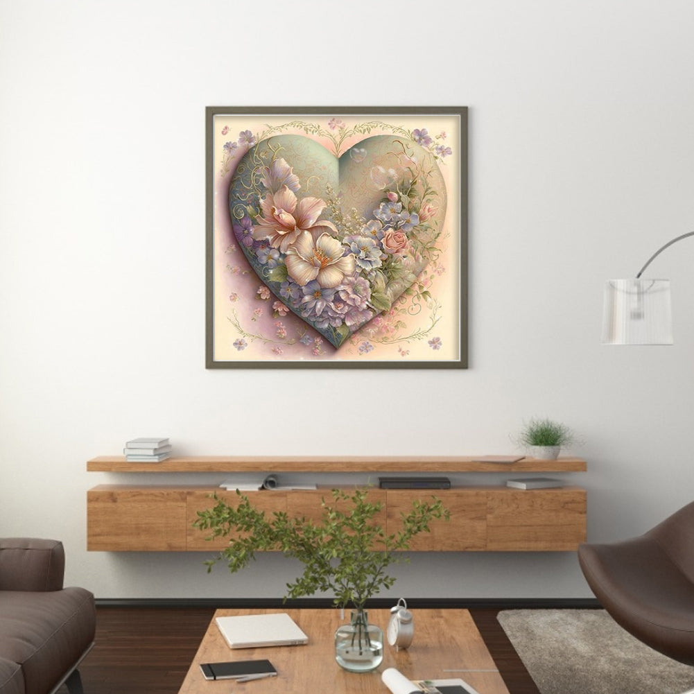 Love Flowers - Full 11CT Stamped Cross Stitch 50x50CM - Yishu