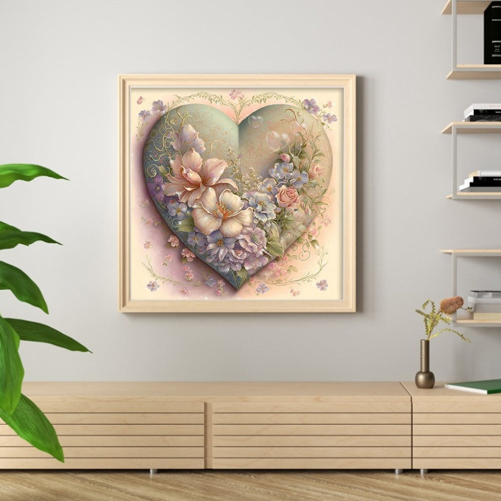 Love Flowers - Full 11CT Stamped Cross Stitch 50x50CM - Yishu