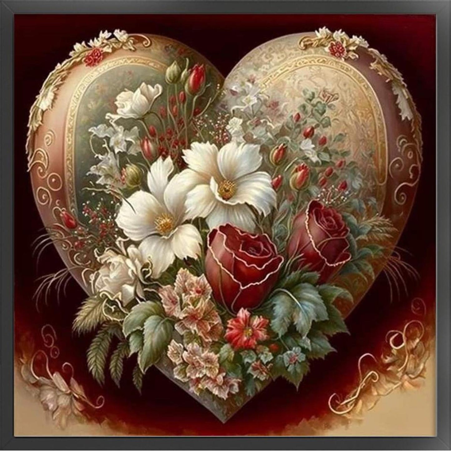 Love Flowers - Full 11CT Stamped Cross Stitch 50x50CM - Yishu